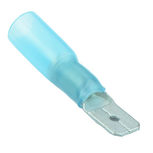 Blue Heatshrink Male Spade 6.3mm  -  HWT59