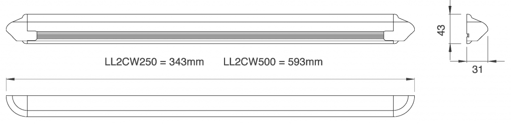 Astro 24V 48 LED Cool Grey Pantone 593mm   LL2CW500-48G/2