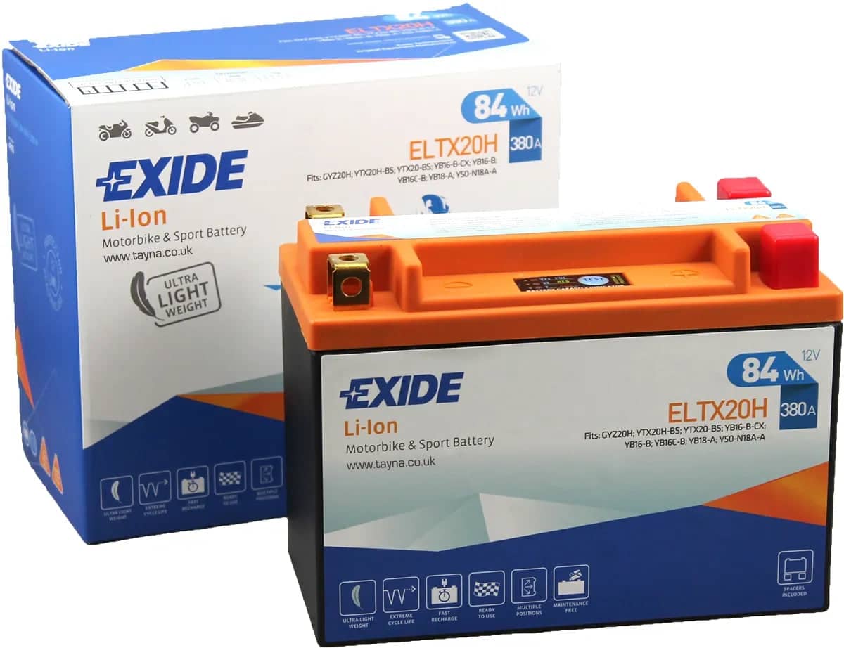 Exide ELTX20H 12V Lithium Motorcycle Battery ( YTX20H )   ELTX20H