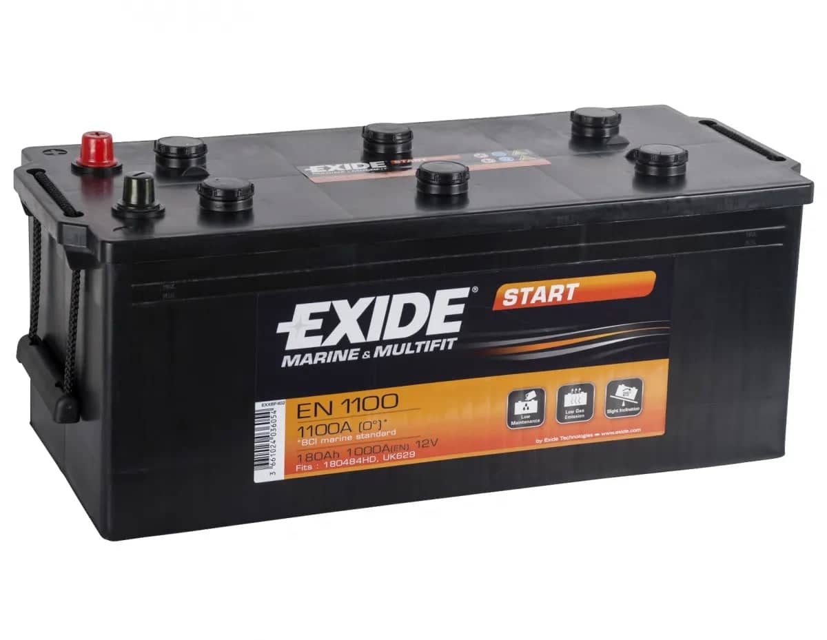 Exide EN1100 ( 629 ) Start Marine and Multifit Leisure Battery 180Ah 1000cca   EN1100