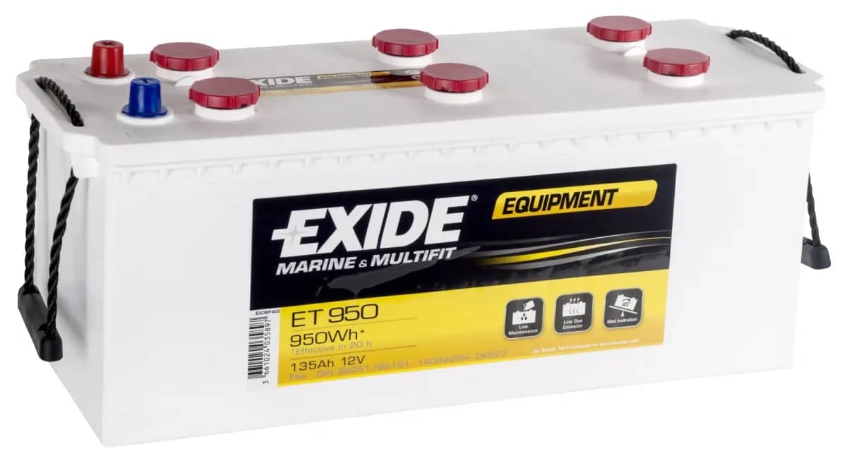 Exide ET950 Equipment Leisure Battery ( 627 ) 135Ah 700cca   ET950