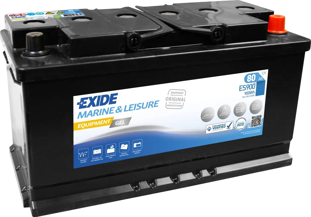 Exide ES900 ( 017 ) Equipment GEL Marine and Leisure Battery 80Ah   ES900