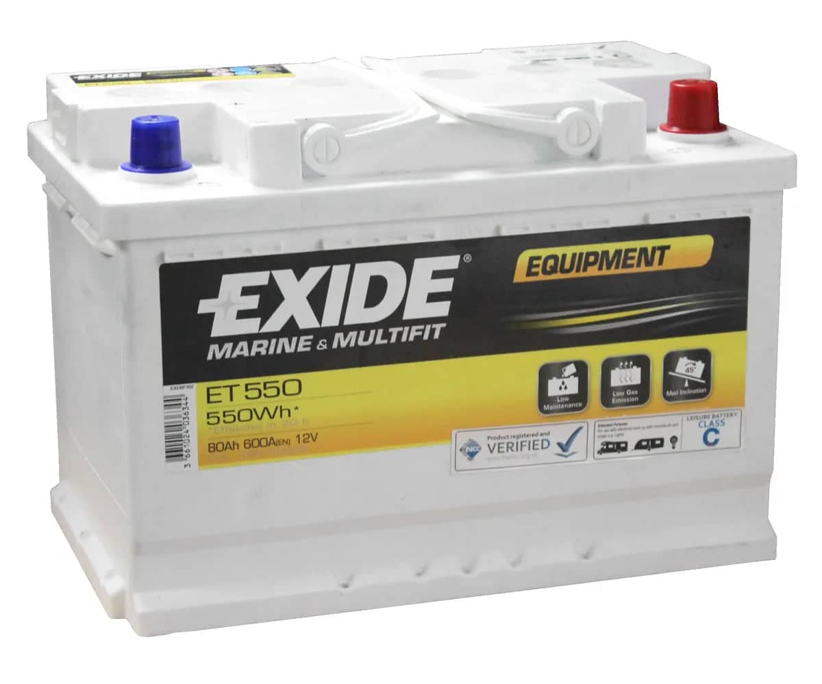 Exide ET550 Equipment Leisure Battery ( 067 ) 80Ah 600cca   ET550