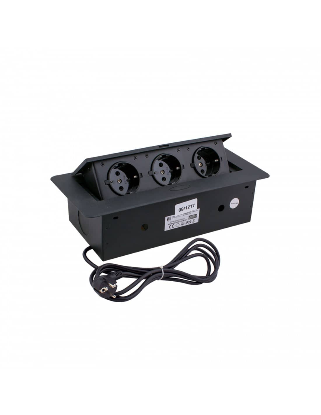 KOMBIBOX ARMED Black 3x Schuko Socket 1.5m Cable   KOMB-CZ-DE-1,5-M01W