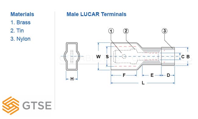 Lucar-Type Terminal Male Blue 6.3mm Single Unit   WT100