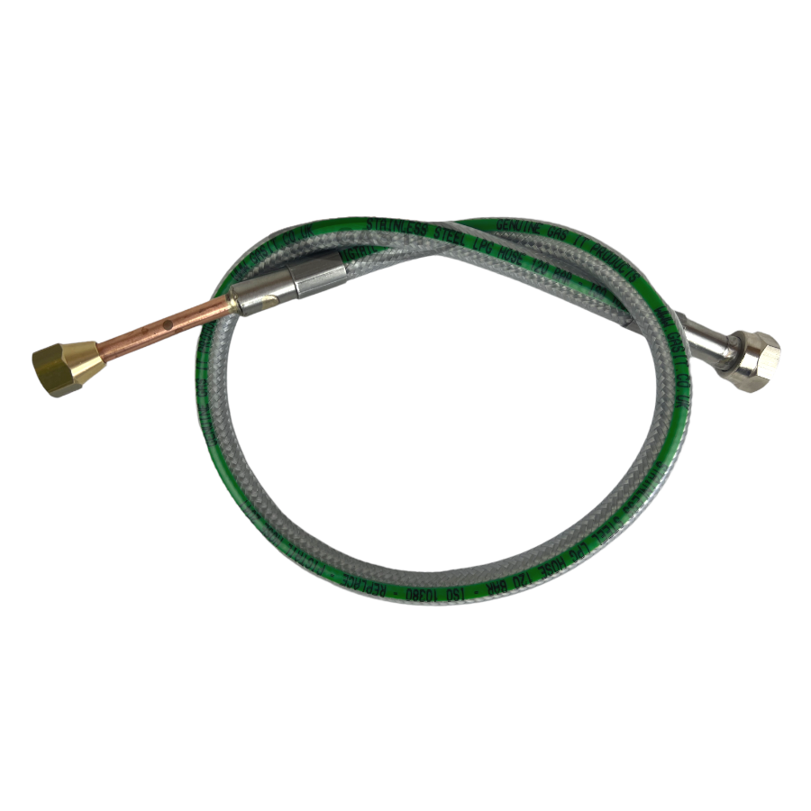 GAS IT 450mm W20 x 1/2UNF S/S pigtail for ELECTRIC Outlet Tanks. ( GI-PT-SS-027-ASSM )