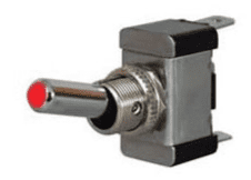 Heavy Duty Red LED On/Off Metal Toggle Switch