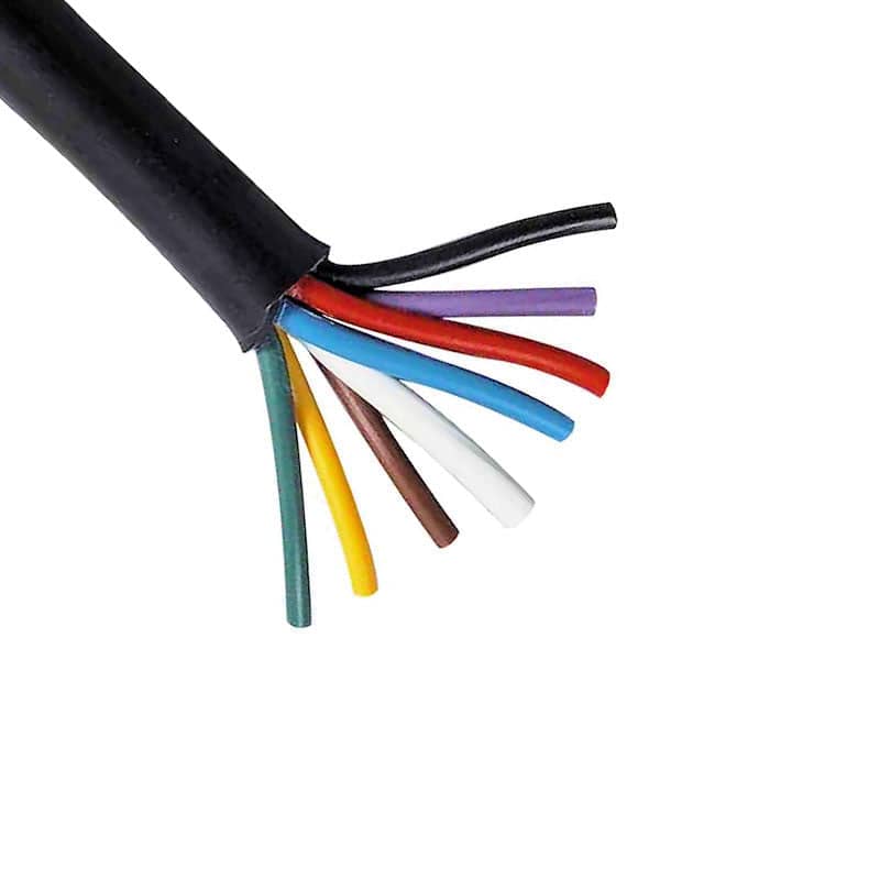 8 Core Automotive PVC Cable 6 x 1mm + 1 x 2mm 8.75A + 17.5A Black   C802B