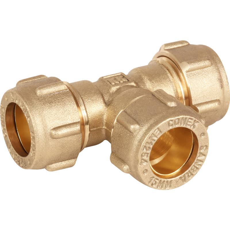 Compression Equal Tee Brass 10mm    17658