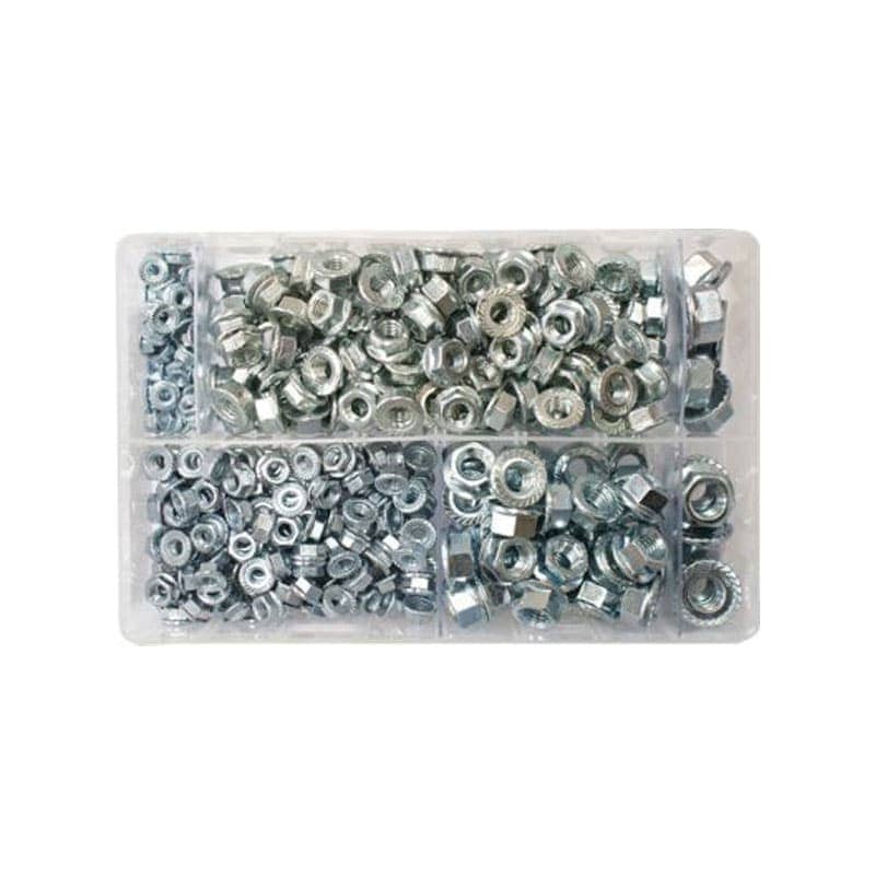 Assorted Flange Nuts  Metric 5-12mm ( Case of 370 )   AT77