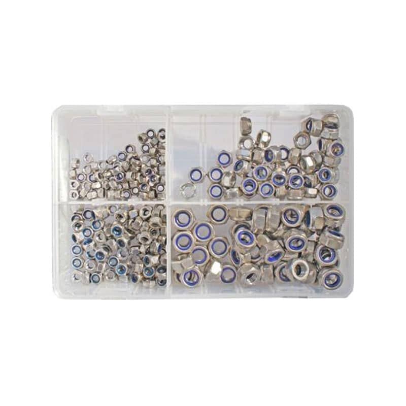 Assorted Stainless Steel Metric Nylocs ( Case of 250 )   AT35