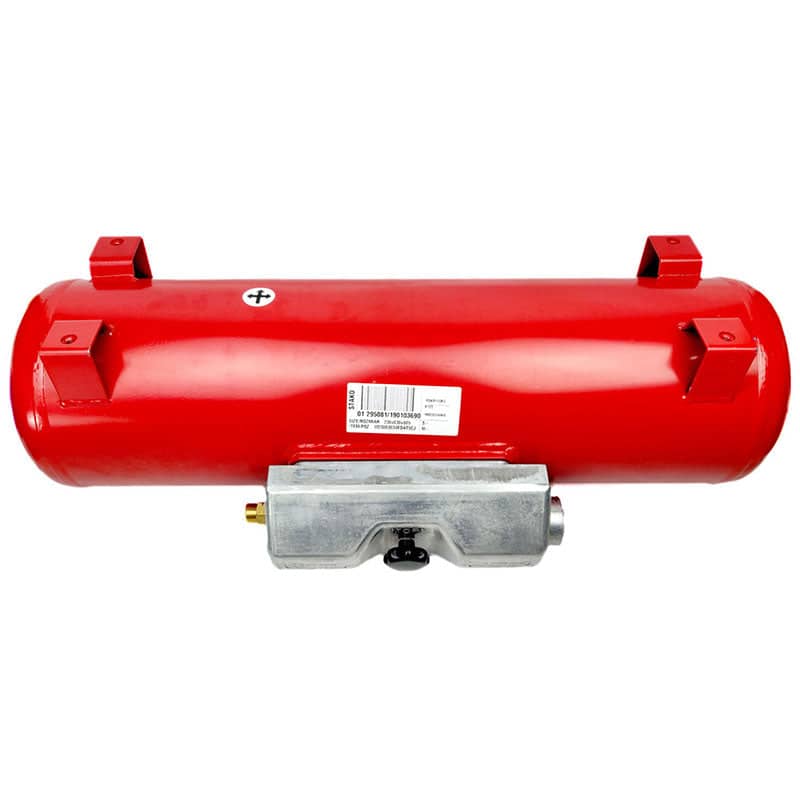 20 Litres Motorhome Gas Tank Only with Feet - 200mm by 717mm with set of valves and box - 400081