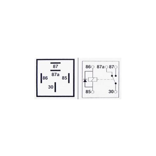 Micro Relay 5-pin, Changeover, 12v 40A, With Diode  -  MRY11