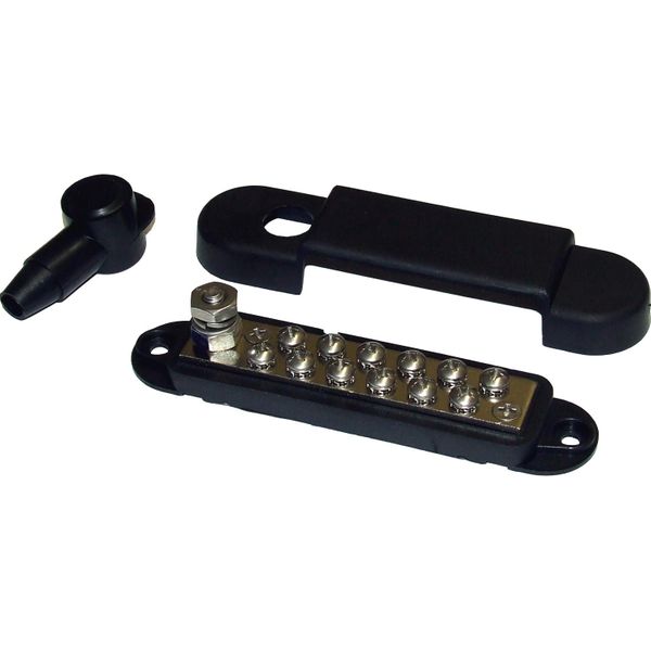12 Point Busbar Black With Cover & Insulator 240A - 71225N14-1
