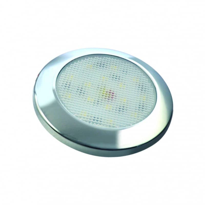 Interior Lamp 12V 15 LED Round - Warm White - Chrome Bezel   7515C-WW