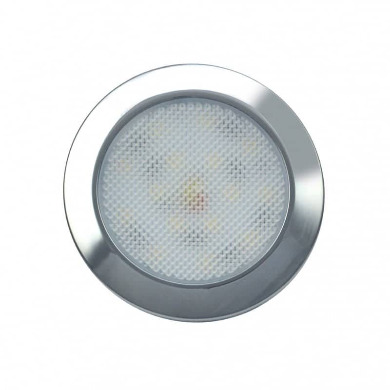 Interior Lamp 12V 15 LED Round - Chrome Bezel   7515C
