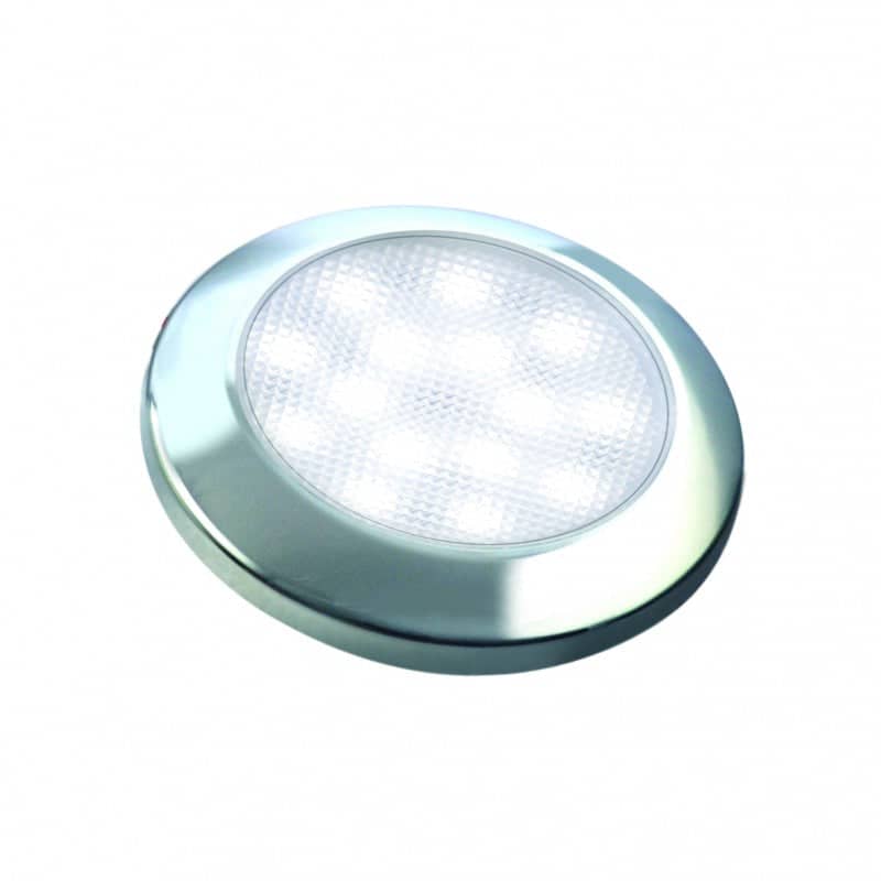 Interior Lamp 12V 15 LED Round - Warm White - Chrome Bezel   7515C-WW