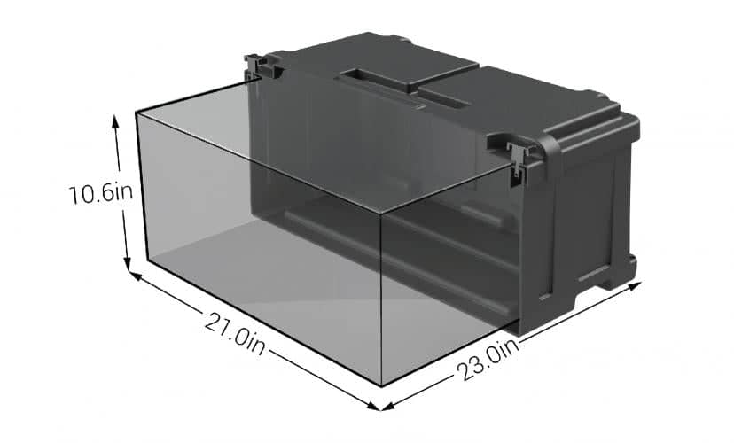 8D Dual Commercial Battery Box Black with Lid    HM485