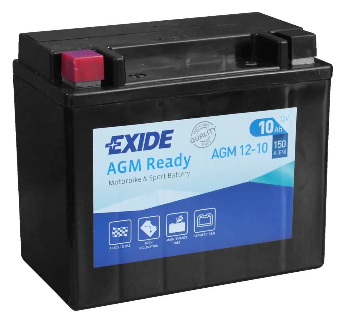 Exide AGM12-10 12V Motorcycle Battery ( 4916 )    AGM12-10