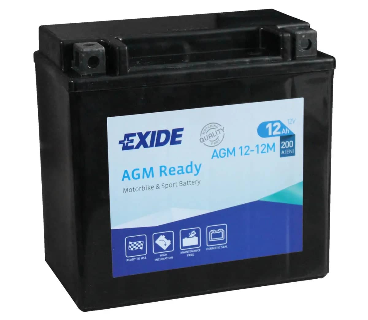 Exide AGM12-12M 12V Motorcycle Battery    AGM12-12M