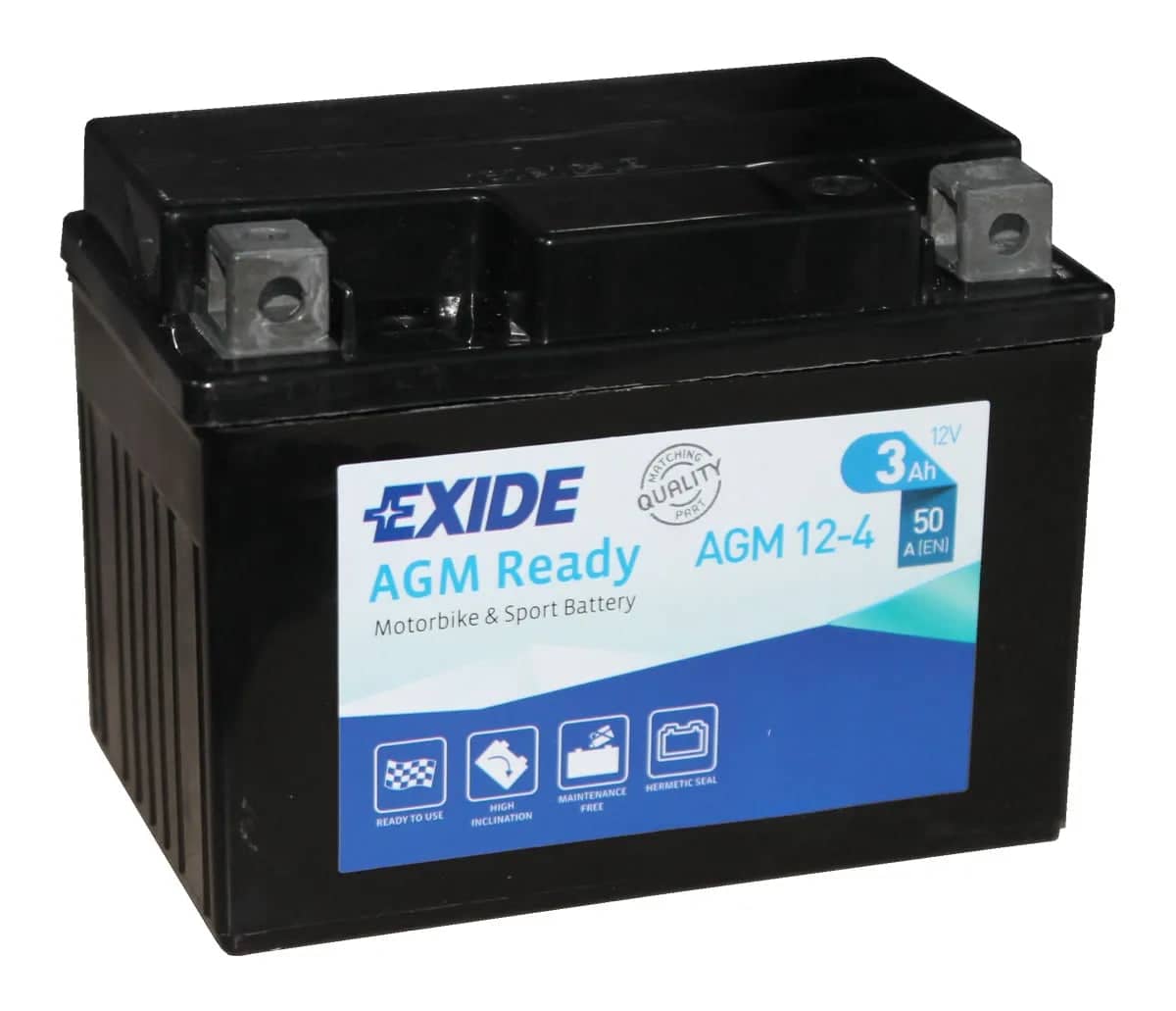 Exide AGM12-4 12V Motorcycle Battery ( 4908 )    AGM12-4