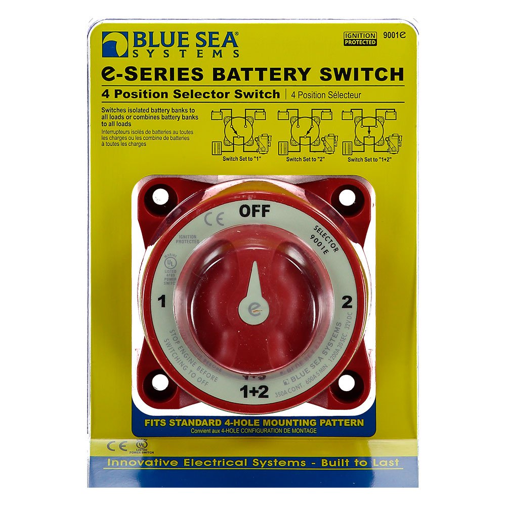 Blue Sea Systems Switch Battery E-Series Selector 4 Position Red - 9001EB-BSS