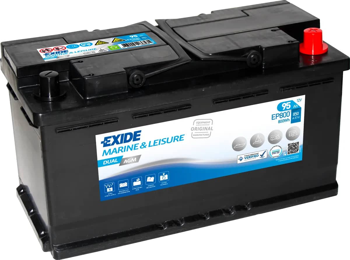 Exide EP800 Dual AGM Battery ( 017 ) 95Ah 850cca   EP800