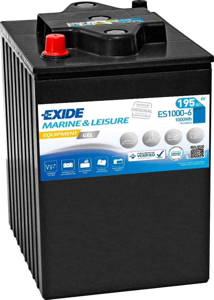Exide ES1000-6 ( G180-6 ) Equipment GEL Marine and Leisure Battery 195Ah   ES1000-6