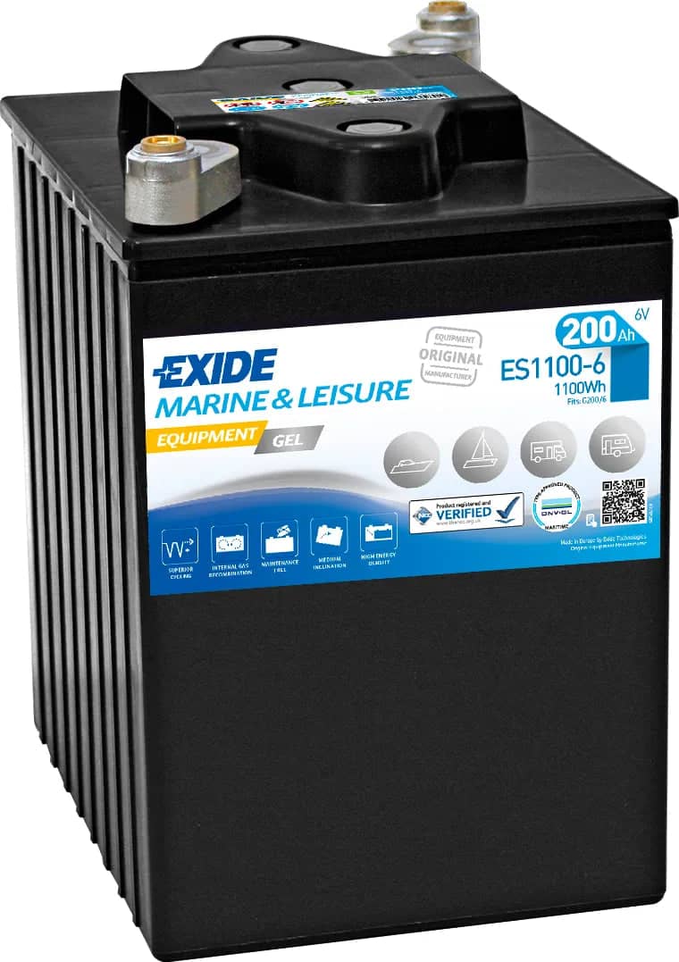 Exide ES1100-6 ( G180-6 ) Equipment GEL Marine and Leisure Battery 200Ah   ES1100-6