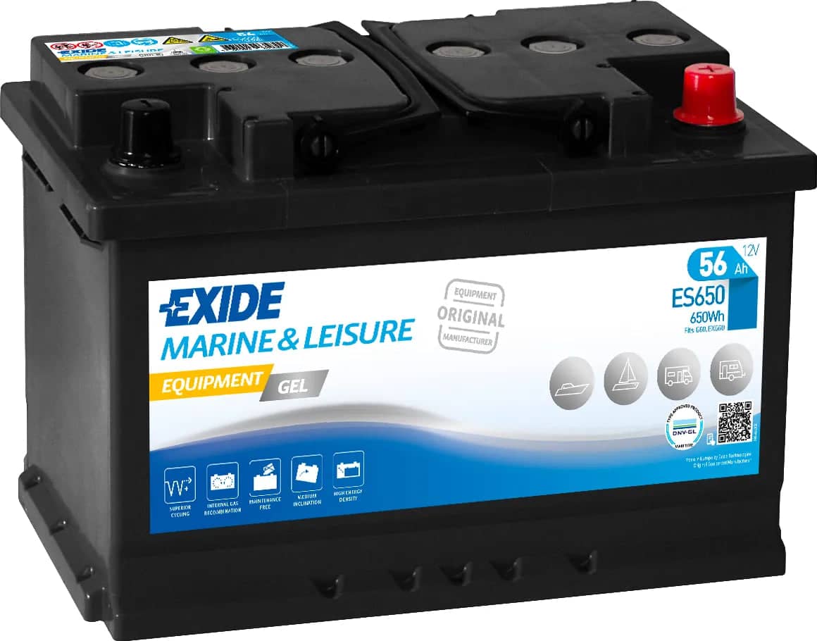 Exide ES650 ( 067 ) Equipment GEL Marine and Leisure Battery 56Ah   ES650