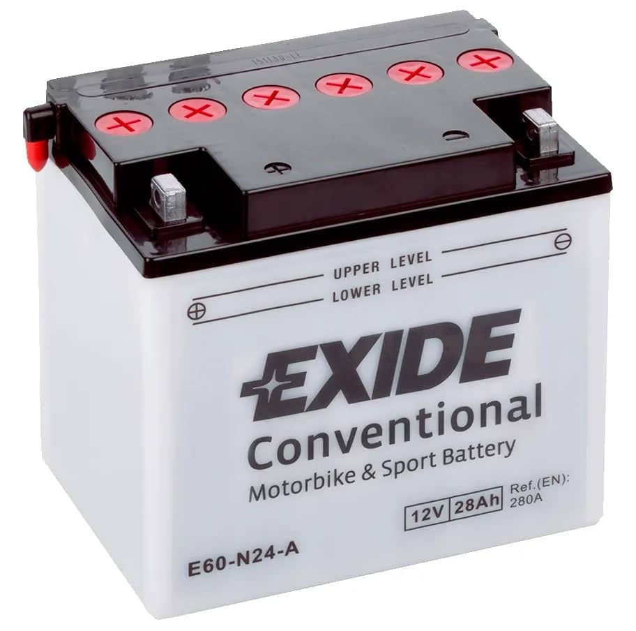 Exide E60-N24-A 12V Motorcycle Battery ( Y60-N24-A ) 28Ah 280cca   E60-N24-A