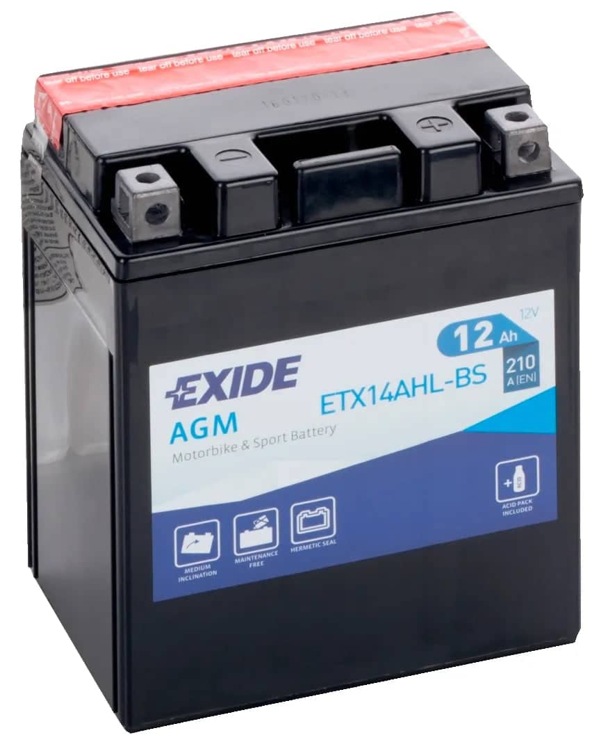 Exide ETX14AHL-BS 12V AGM Motorcycle Battery ( YTX14AHL-BS ) 12Ah 210cca   ETX14AHL-BS