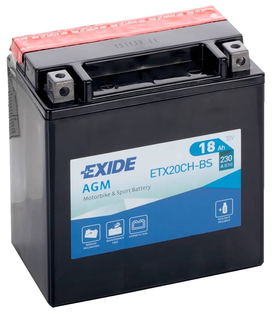 Exide ETX20CH-BS 12V AGM Motorcycle Battery ( YTX20CH-BS ) 18Ah 230cca   ETX20CH-BS
