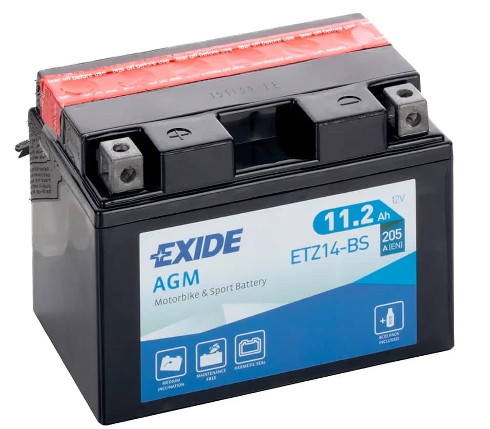 Exide ETZ14-BS 12V AGM Motorcycle Battery ( YTZ14-BS ) 11Ah 205cca   ETZ14-BS