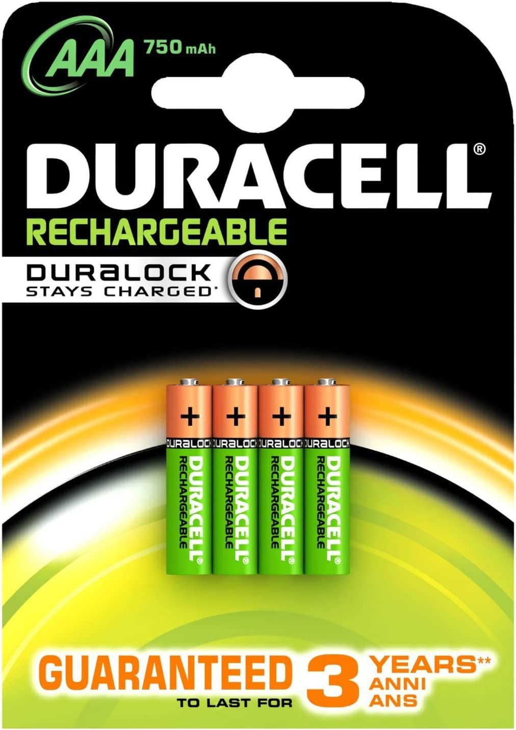 Duracell AAA rechargeable    AAA4HR03/750SPLT