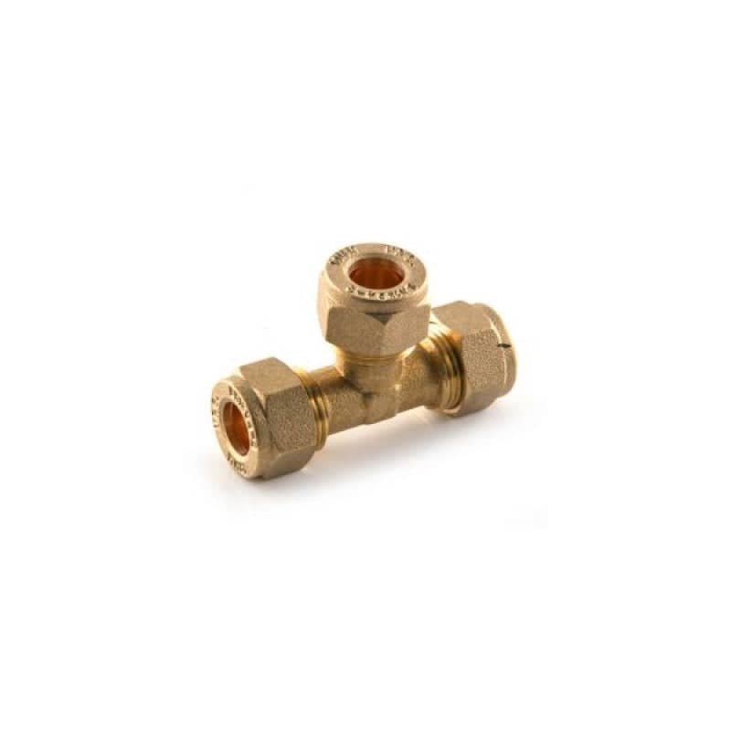 8mm Compression Equal Tee Brass    17657