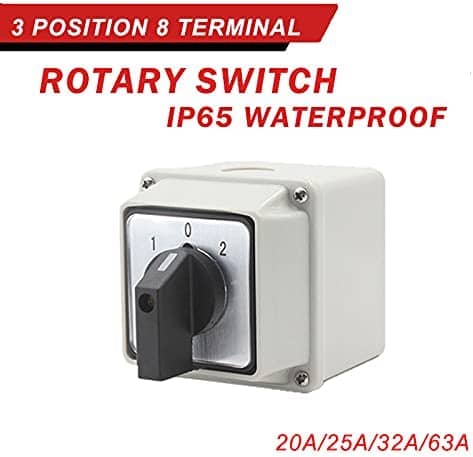 Changeover Switch 20A  ON-OFF-ON 3 Position 2 8 Terminals
