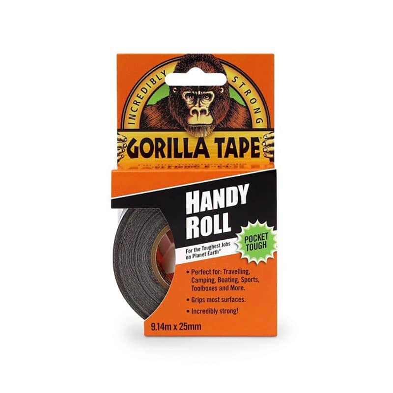Gorilla Duct Tape Handy Roll Black 25mm x 9m    LS213