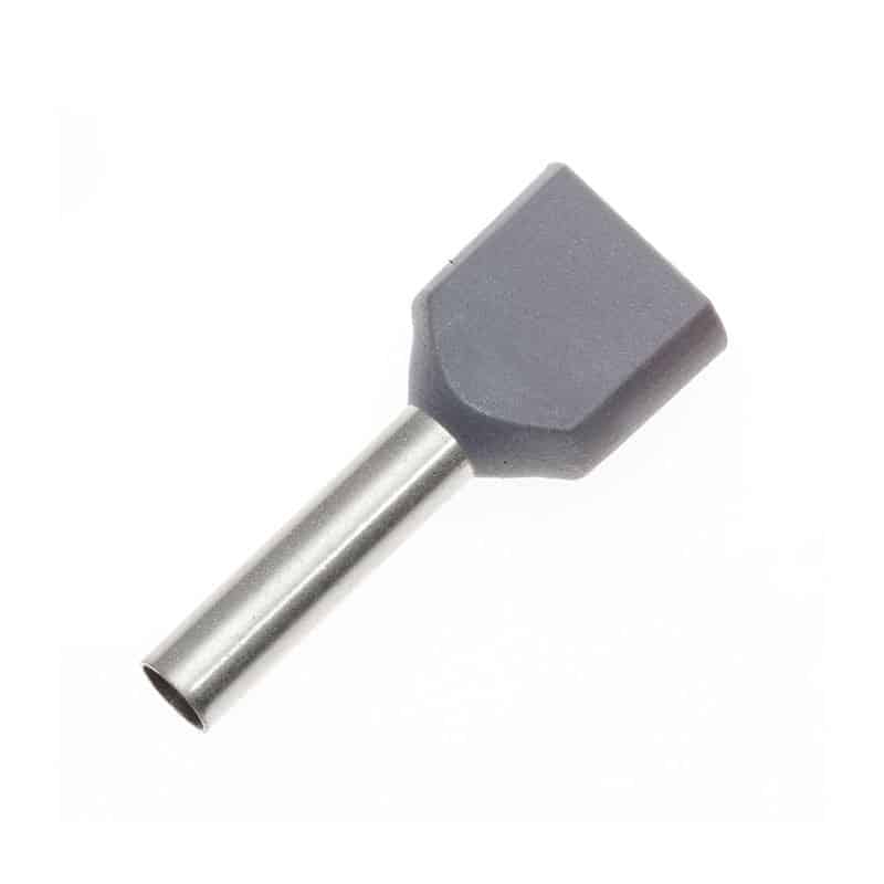 Twin Cord End 0.75mm Grey Single Unit   TCE0.75
