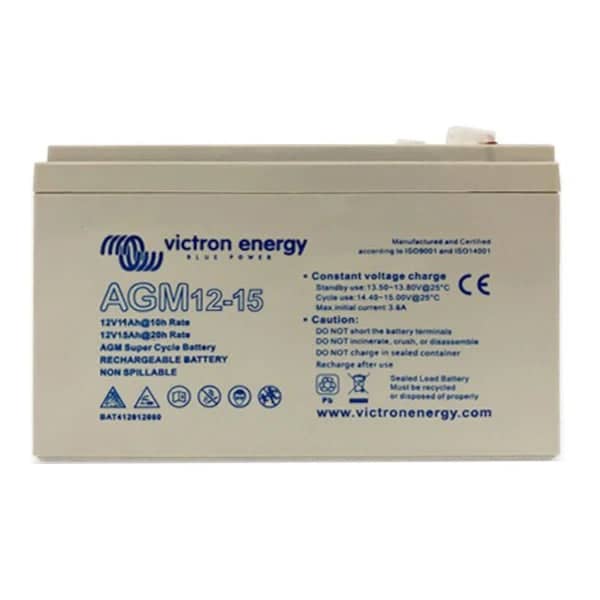 Victron AGM Super Cycle Battery 12V/15Ah (Faston-tab 6.3 x 0.8mm)   BAT412015080