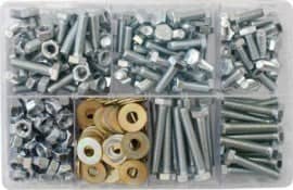 Assorted Box of M8 Setscrews, Nuts & Washers 310 Piece   AT100