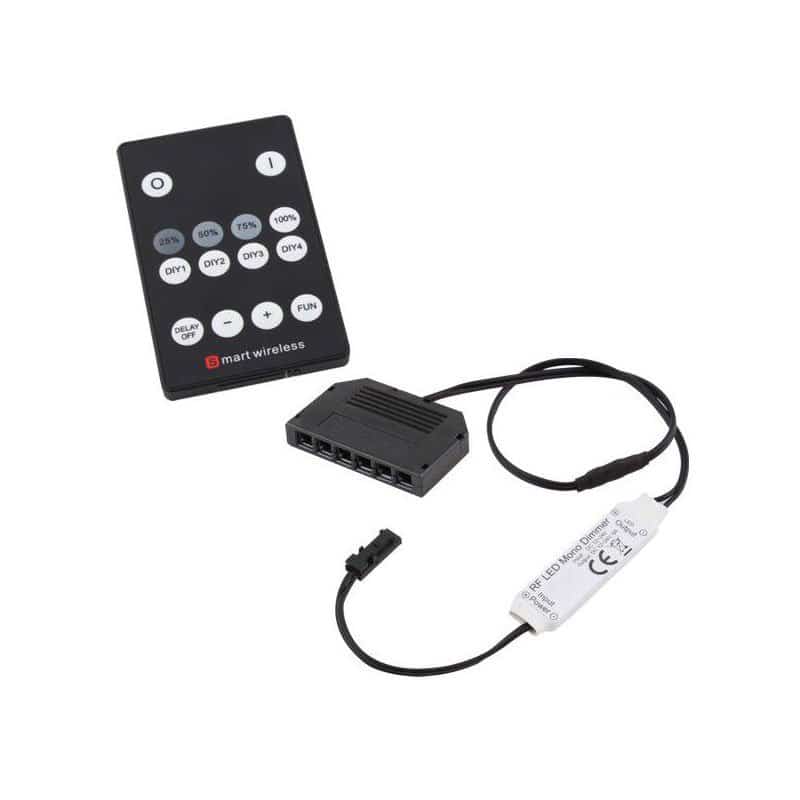 LED Mono Controller/Dimmer & RF Remote 6 way splitter   STER-MONO-RF6-02